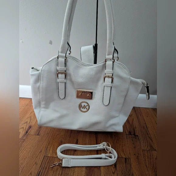 Michael Kors White Leather Crossbody Tote Bag - Picture 8 of 8
